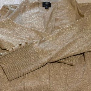 Shiny gold plus size cardigan